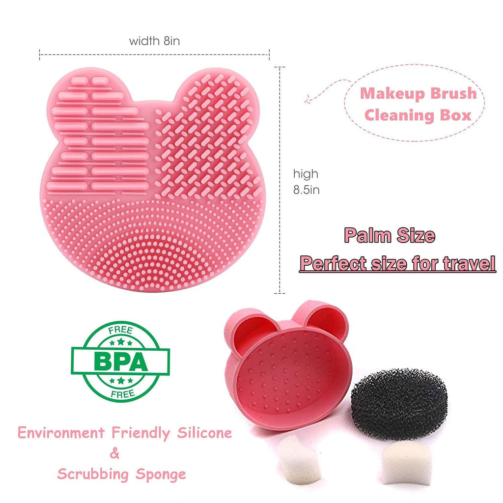 COSLUXE Makeup Brush Cleaning Mat with Color Removal Sponge, 2 in 1 Design Silicone Cleaner Pad for Dry Brush Color Switch and Wet Cleaning - Image 8
