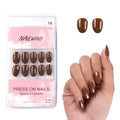 NAILWIND 24 Natural French Short False Nails Acrylic Full Cover Nails,Natural Fake Nails Delicate & Comfortable for Women and Girls (N16, 24 Count -Pack of 1)