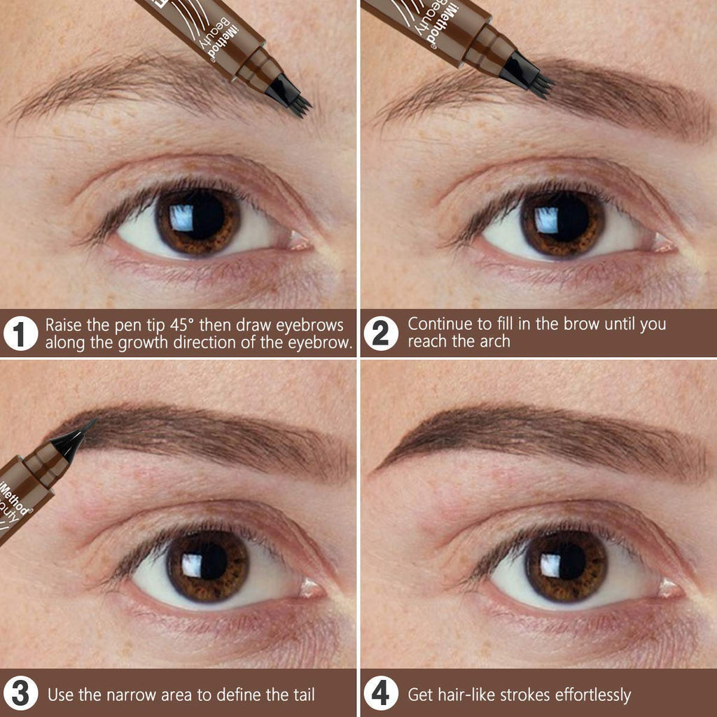 MY COLORS Eyebrow Pen, Liquid Eyebrow Pen, Waterproof Brow Pencil with Eyebrow Tattoo Pen, Smudgeproof Long Lasting Fine Sketch Microblading Pen, 02- BROWN - Image 6