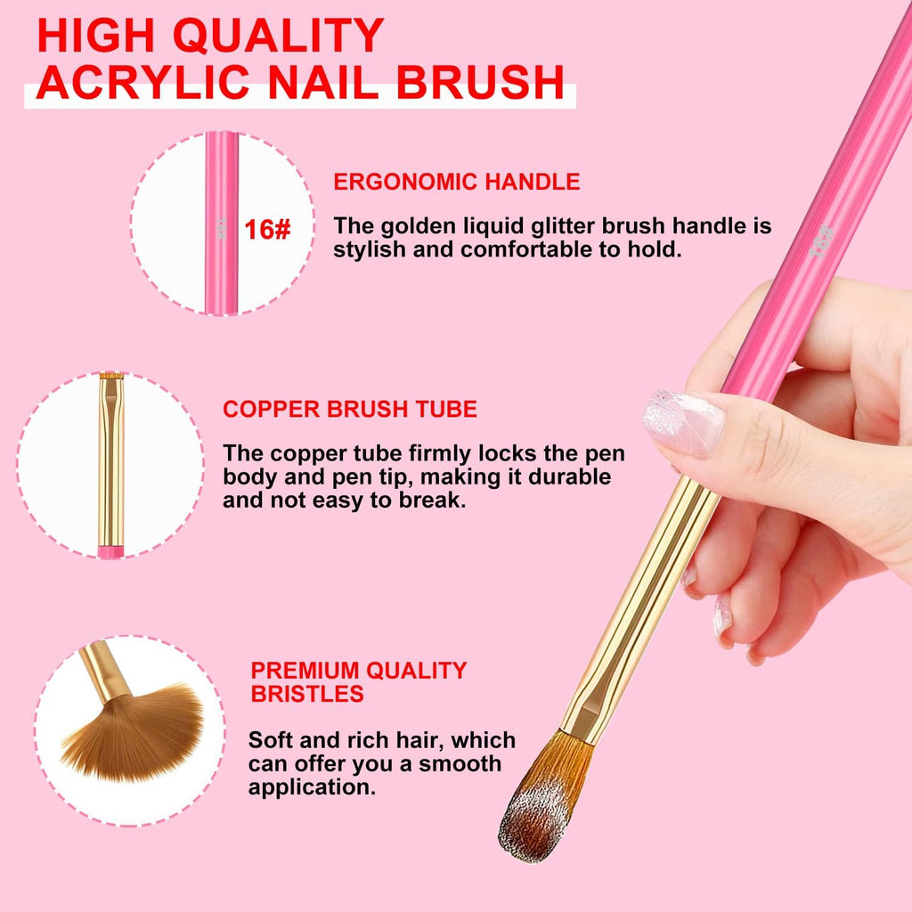 NAILWIND 9PCS Acrylic Nail Brush Set,Nail Art Brushes Set Nail Art Design Pen Painting Tools Fingernail Brush for Acrylic Powder Application Nail Extension 3D Carving Size 4/6/8/10/12/14/16/18/20 - Image 7
