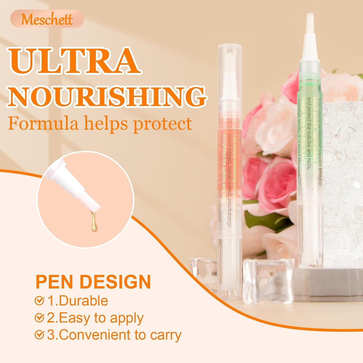 NAILWIND 4 Pcs Cuticle Oil Pens with Nail File for Nail Care, Nail Pen Oil with Natural Ingredients, Fingernails and Toenails Oil Cuticle for Repairing Cracked - Image 3