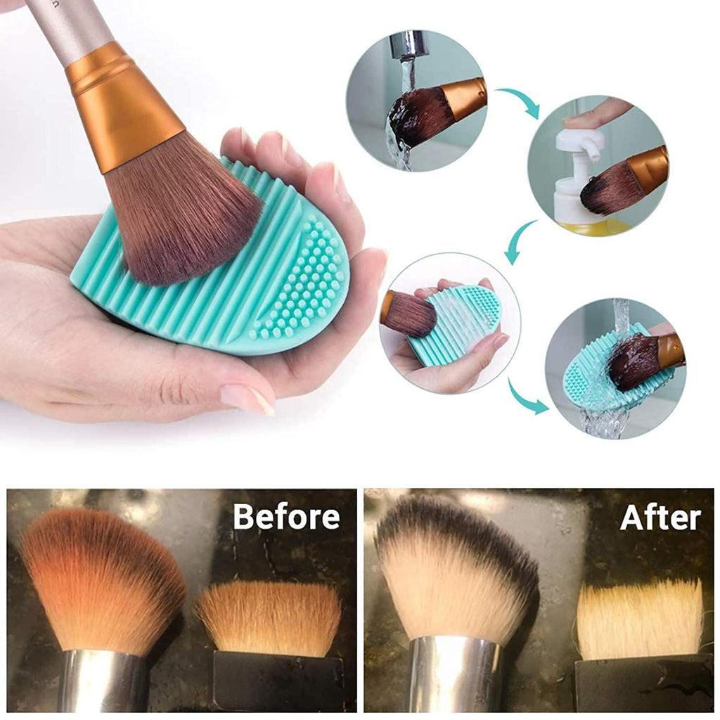 COSLUXE Makeup Brush Cleaning Tool - Make up Brush Quick Cleaner Sponge box 1, Makeup Brush Cleaner Silicone 1 - Removes Shadow Color from Your Brush - Image 2