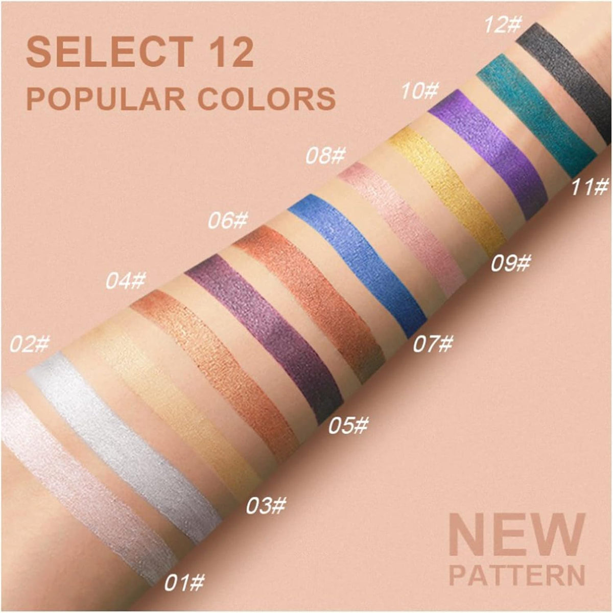 My Colors Eyeshadow Stick Set, 12Pcs Shimmer Cream Eyeshadow Pen High Pigmented Eye Shadow Stick Waterproof Long Lasting Eye Makeup Gift for Women Girls - Image 3