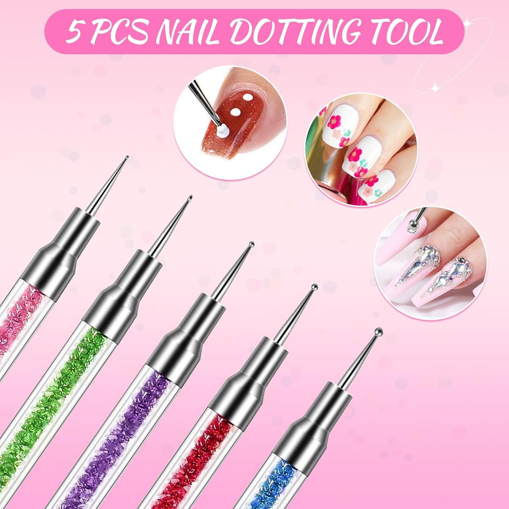 NAILWIND 5Pcs Silicone Nail Tool, Nail Dotting Tool, Nail Art Tools, Nail Art Brush, Nail Brush for Nail Art, Nail Brush for Dotting, For Nail Polish Brush Dotting Salon Tool Set - Image 5