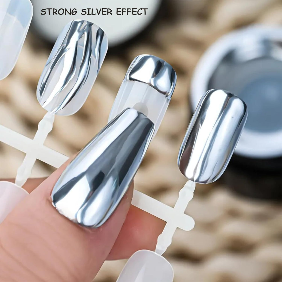 NAILWIND Metallic Gel Nail Polish - 8ml, Metallic Gel Silver Painted Nails Polish 3D Metal Painting Gel Drawing Mirror Nails Gel's Polish Glossy Soak Off DIY Nails Art Manicure - Image 5