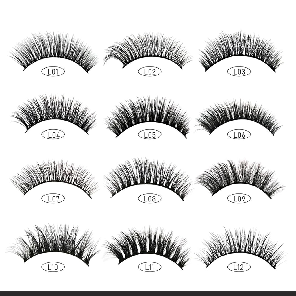 COSLUXE IMAGIC PROfessional Synthetic Fibers False Eyelashes, Natural & soft 100% Handmade 3D Eyelashes Pack 10 Pairs of 1 box (07) - Image 2