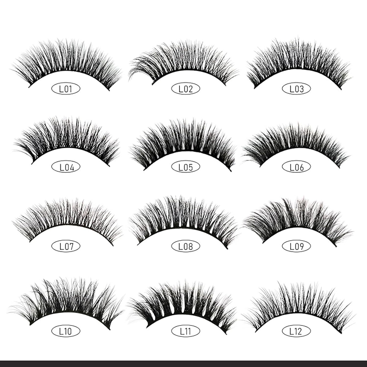 COSLUXE IMAGIC PROfessional Synthetic Fibers False Eyelashes, Natural & soft 100% Handmade 3D Eyelashes Pack 10 Pairs of 1 box (07) - Image 2