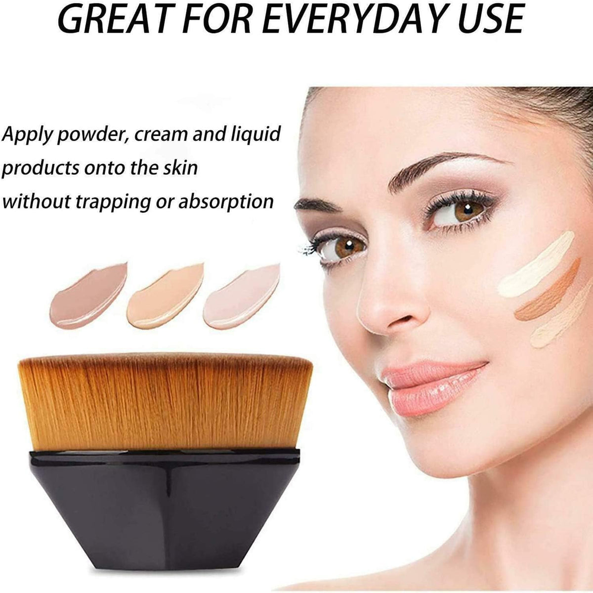 COSLUXE Foundation Makeup Brush, Petal-Shaped Multifunctional Base Makeup Brush,Suitable for Mixed Liquid, Cream or Flawless Powder Cosmetics - Image 3