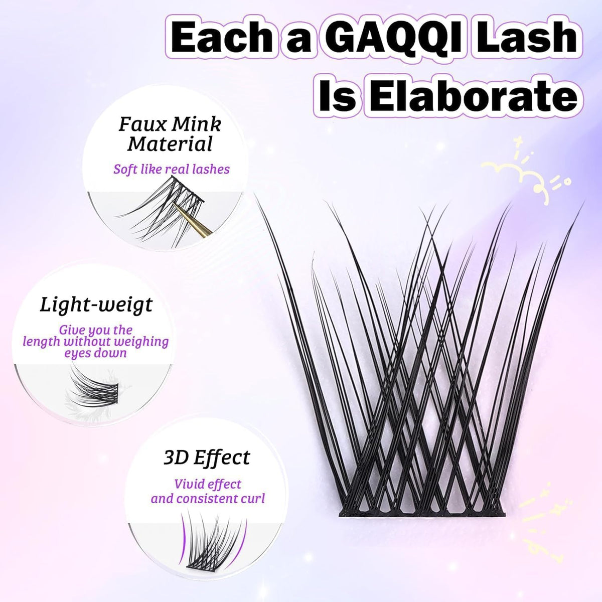 COSLUXE Lash Clusters, Eyelash Extensions, 200 PCS C Curl Lash Clusters 10-14mm, Mixed Curl Individual Eyelashes Cluster, Wispy Eyelash Extension, Thin Band & Soft, Natural Looking Cluster Lashes No-41, - Image 8