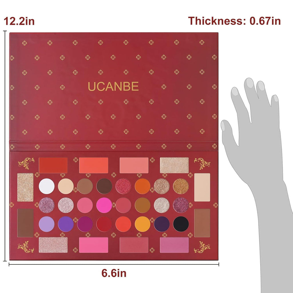 UCANBE Wedding Eyeshadow Palette, Eyeshadow Makeup Palette with 24 Eye Shadow, 6 Blush, 4 Highlighter, 2 Contour-Matte Shimmer High Pigmented Long Lasting Waterproof Palette - Image 7