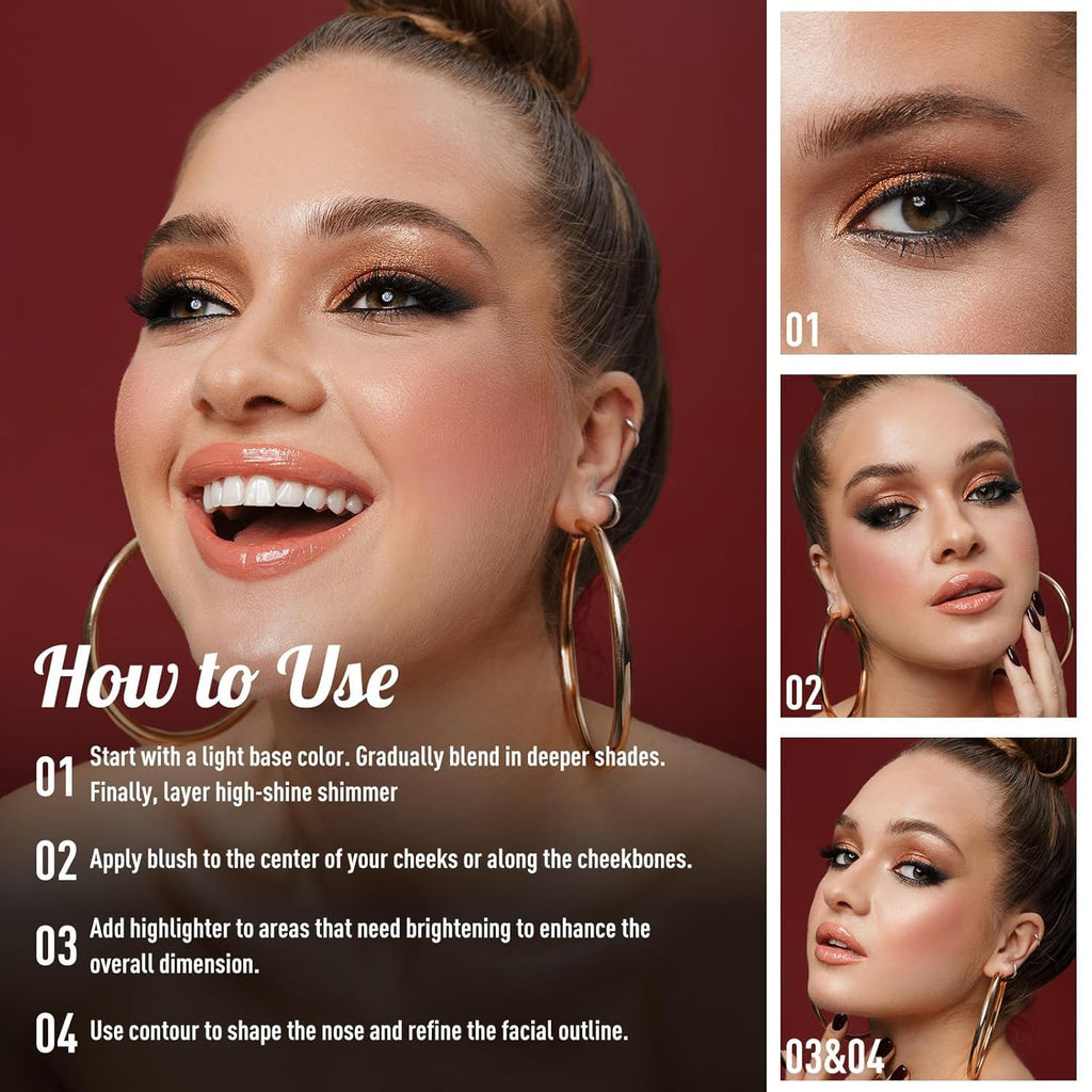 UCANBE Wedding Eyeshadow Palette, Eyeshadow Makeup Palette with 24 Eye Shadow, 6 Blush, 4 Highlighter, 2 Contour-Matte Shimmer High Pigmented Long Lasting Waterproof Palette - Image 5