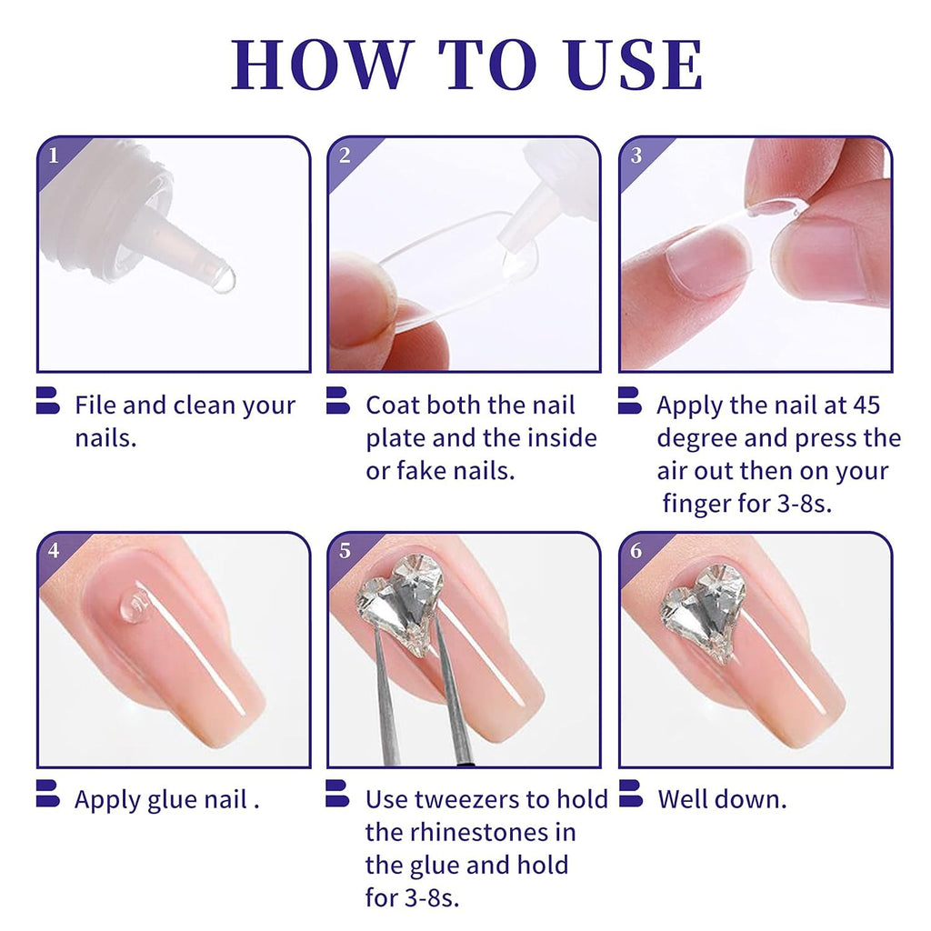 NAILWIND Nail glue set Pack of 5 I Quick Drying Nails Glue I Adhesive Beauty Nail False Nail Tips Acrylic Nail for Nails 5 X 3g - Image 5