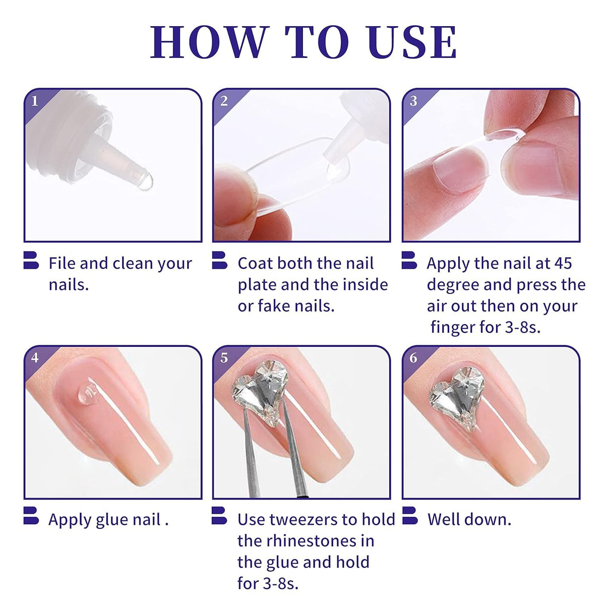NAILWIND Nail glue set Pack of 5 I Quick Drying Nails Glue I Adhesive Beauty Nail False Nail Tips Acrylic Nail for Nails 5 X 3g - Image 5
