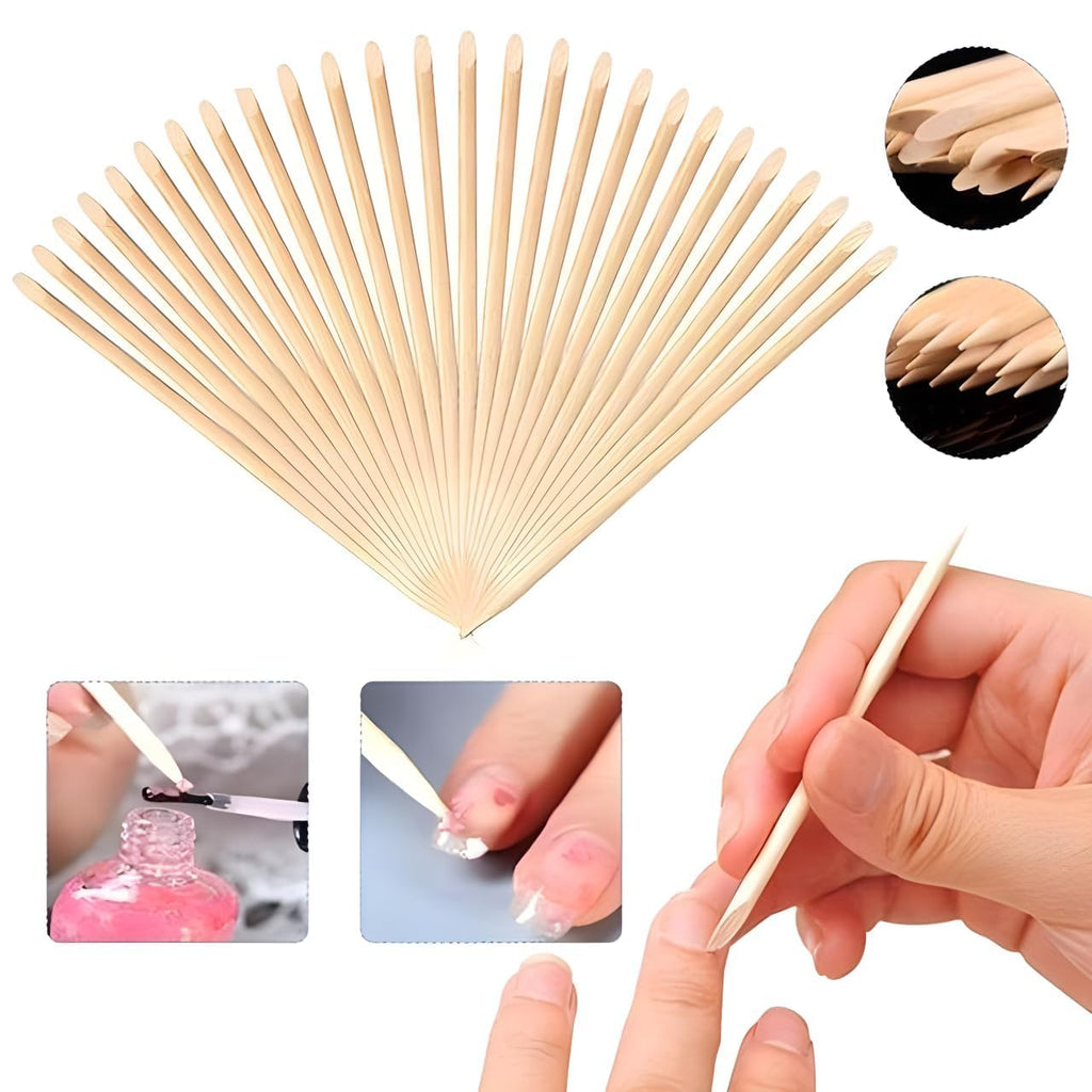 COSLUXE Orange Wood Nail Sticks Double Sided Multi Functional Cuticle Pusher Remover Manicure Pedicure Tool for Manicure Pedicure 100 PCS SET - Image 6