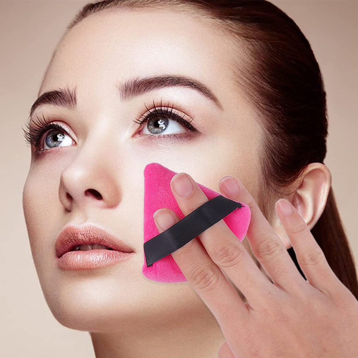 My Colors 6 Pieces Powder Puff Soft Face Triangle Makeup Puff for Loose Powder Body Cosmetic Foundation Sponges Beauty Blender Makeup Tool Multicolors - Image 4