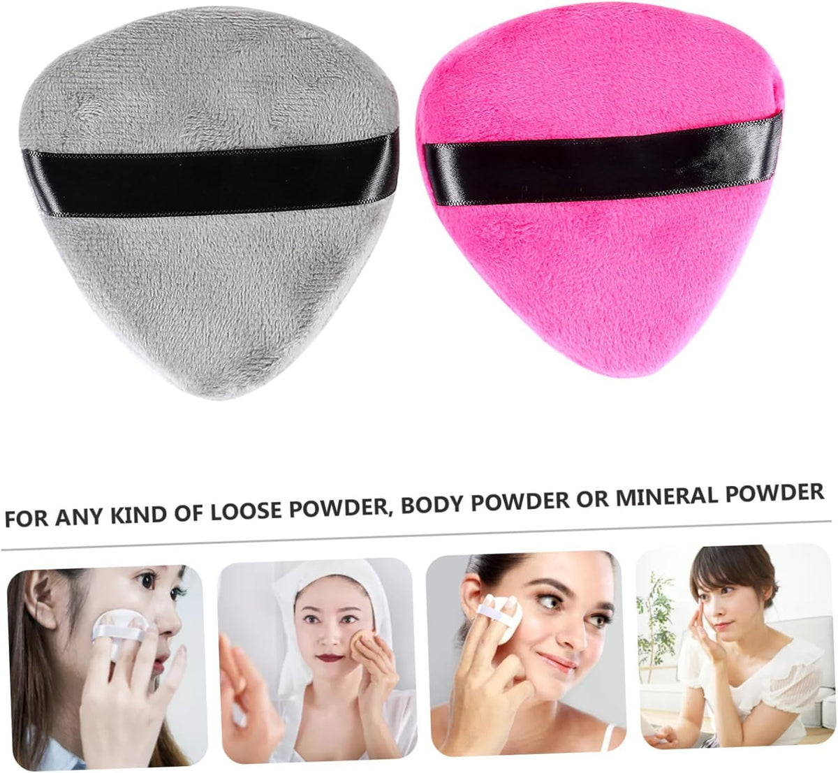 PNF PROFESSIONAL Makeup Blendiful Puff, 1 Pcs Heart Shape Makeup Puff With Strap, Cotton Large Face Powder Puff, Makeup Tool, Beauty Sponges Blender Puff - Multi-colored - Image 7