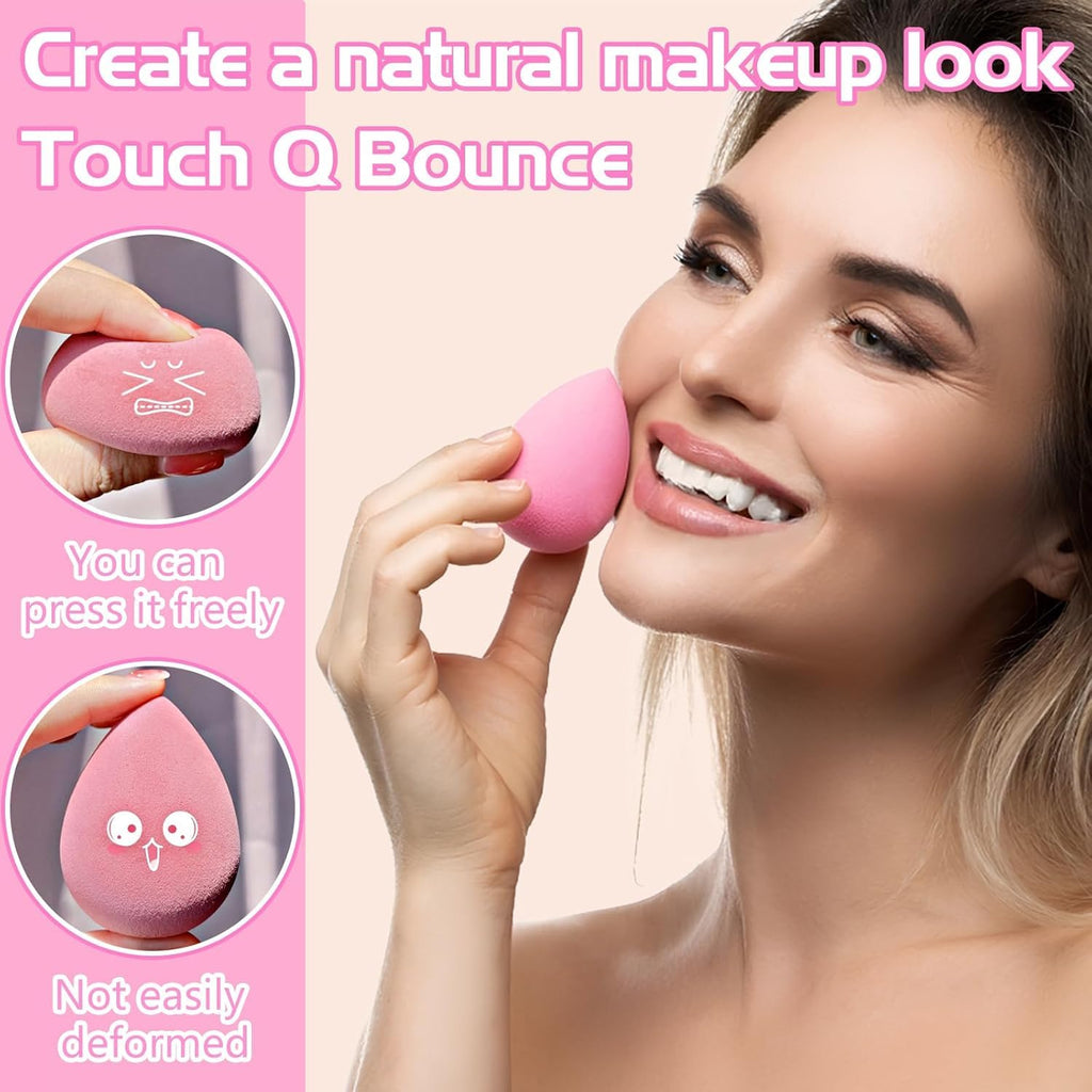 COSLUXE Makeup Sponge Set Beauty Blender with Egg Case, Soft Sponge For Liquid Foundation, Creams, and Powders?Latex Free Wet and Dry Makeup Purple Series, 8 Pcs - Image 6