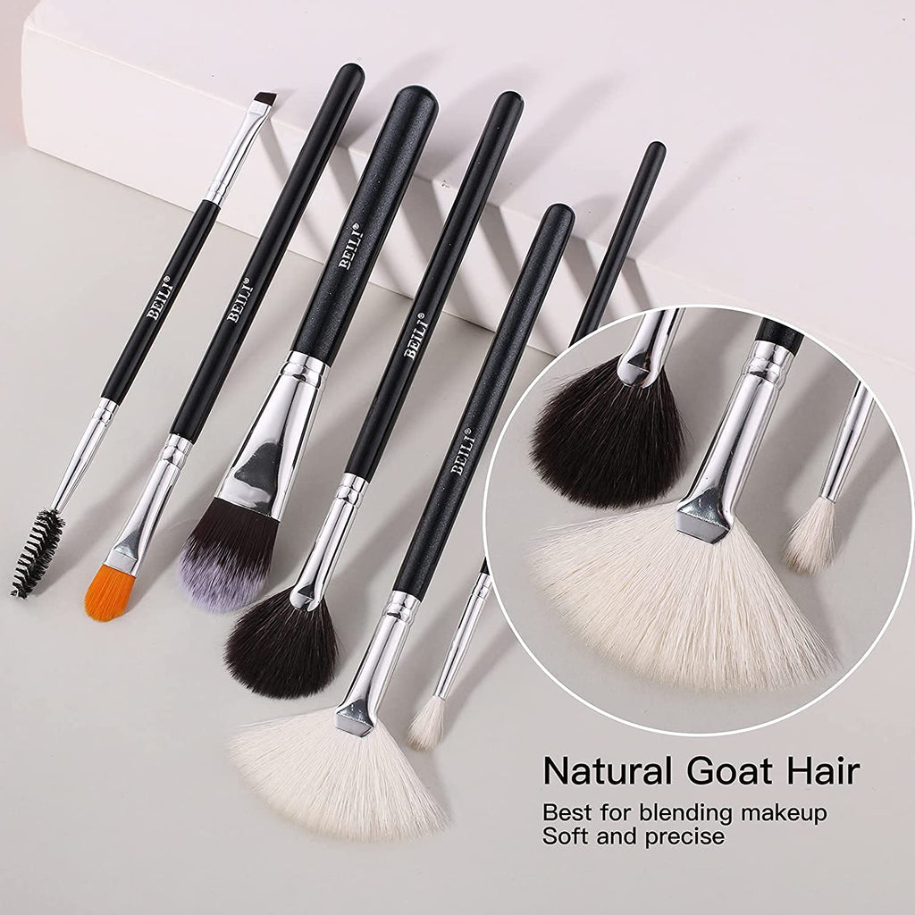 COSLUXE BEILI Makeup Brushes 30pcs New Variant Professional Makeup Brush Set Natural Goat Hair Premium Synthetic Kabuki Foundation Blending Brush Face Powder Blush Concealers - Image 4
