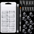 NAILWIND Poly Gel Quick Building Nail Set,100Pcs False Nail Mold Clear Nail Extension Form Tips,10 Nail Tips Clip And 1Pcs Dual-Ended Poly Extension Brush Picker For Polygel Extens
