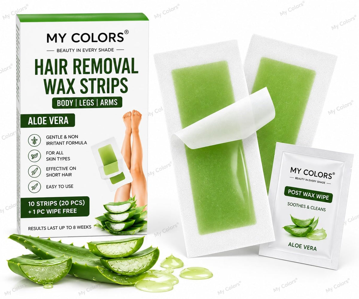MY COLORS Hair Removal Wax Strips, Lavender, 10 Strips (20 Pcs) - Image 4