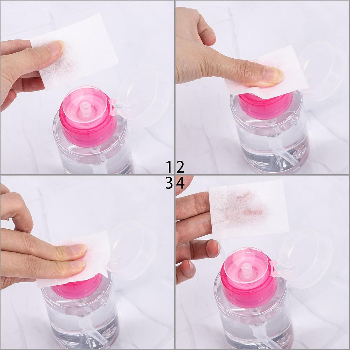 NAILWIND Nail Polish Remover Pump Empty Dispenser Bottle for Alcohol, Nail Polish and Makeup Remover, 150ml(5.10z), Hotpink Top Cap (PACK OF 2) - Image 5