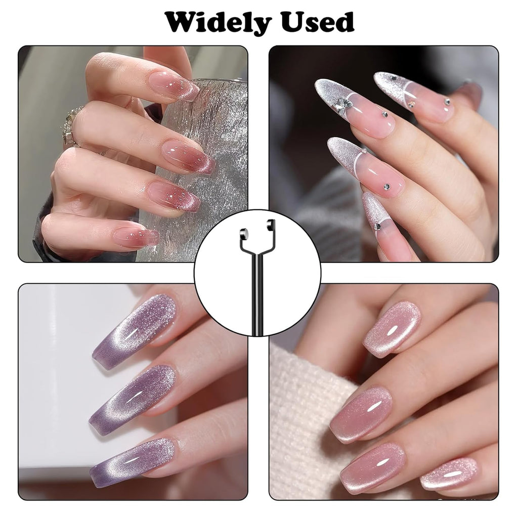 NAILWIND 3 IN 1 Nail Magnet Tool Y Shape Cat Eye Gel Polish Nail Magnet Pens, Powerful Force 3D Magnetic Double Head Multifunctional Design Portable Handheld for Salon Studio Home Manicure - Image 7