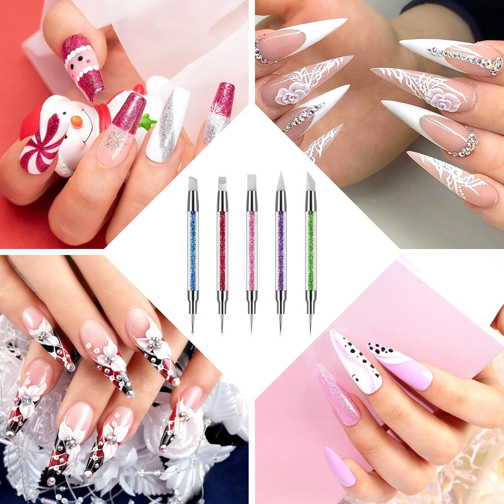 NAILWIND 5Pcs Silicone Nail Tool, Nail Dotting Tool, Nail Art Tools, Nail Art Brush, Nail Brush for Nail Art, Nail Brush for Dotting, For Nail Polish Brush Dotting Salon Tool Set - Image 7