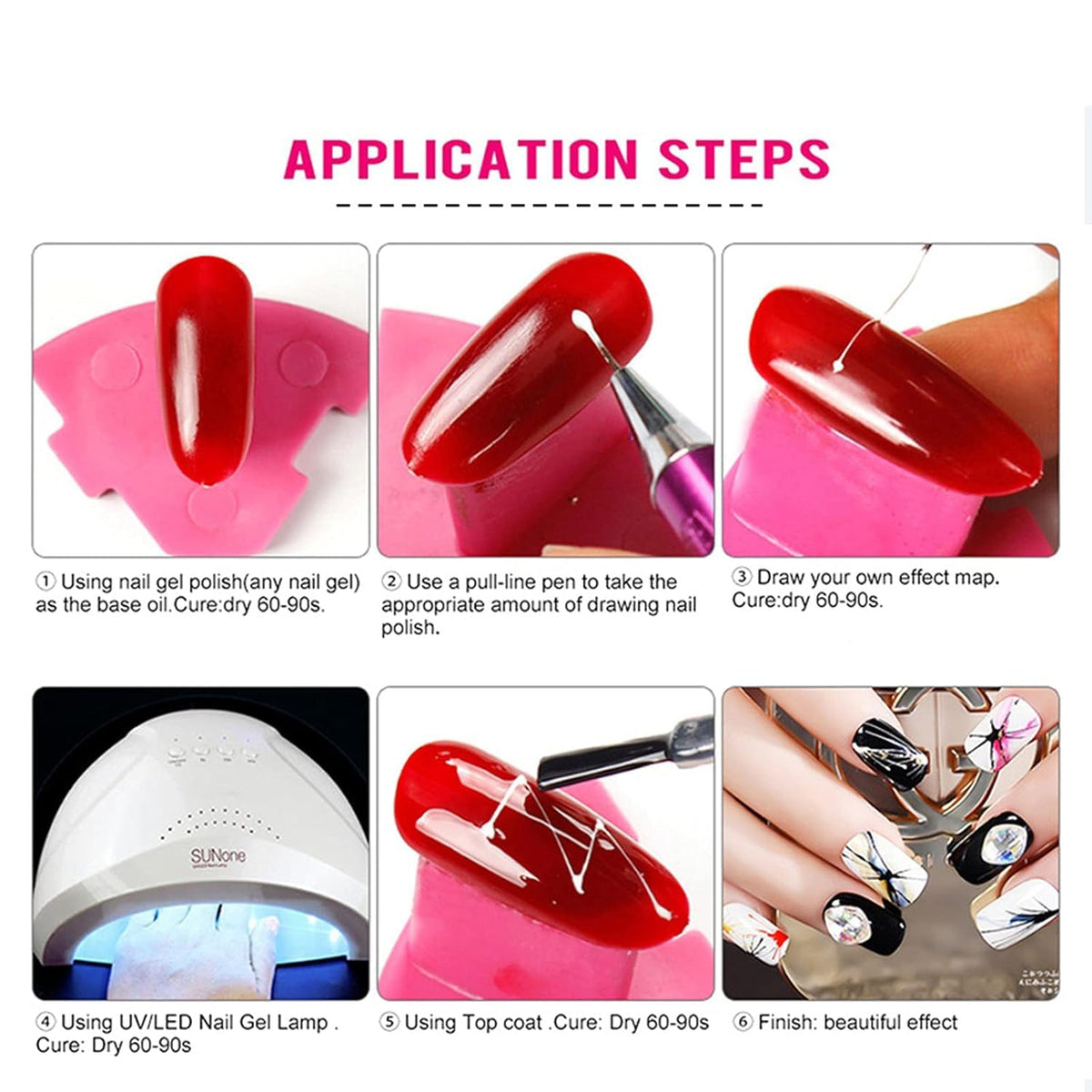 NAILWIND Spider Gel for Nail Art, Painting Elastic Drawing Spider Gel Soak off UV LED Gel Polish, Nail Art DIY Gel's Paint Design Point To Line Drawing And Painting Gold, 5g - Image 6