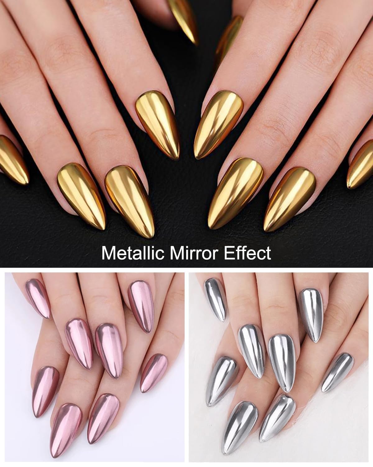 NAILWIND Mirror Chrome Nail Powder Set 12 Colors Metallic Mirror Effect Nail Powder Holographic Aurora Pigment for Nail Art Gel Polish Mermaid Powder Decoration Set - Image 5