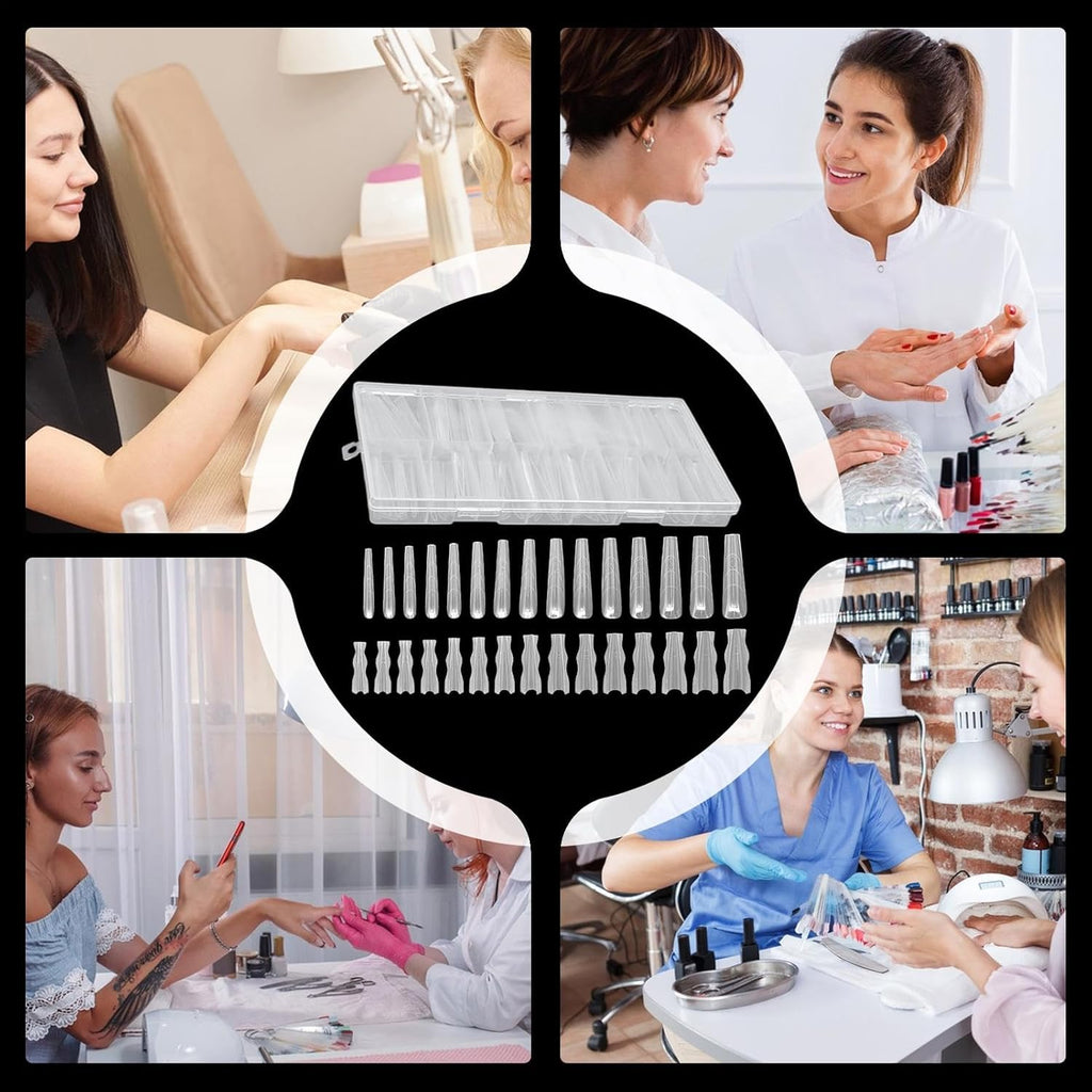 NAILWIND 180 PCS Sandwich Nail Dual Forms, Nail Extension Kit for Beginner & Professional, 15 Sizes /12pc Dual Form for Polygel and Builder Gel, Salon and Home DIY Nail Art Tools (1 - F39 - F47X) - Image 8