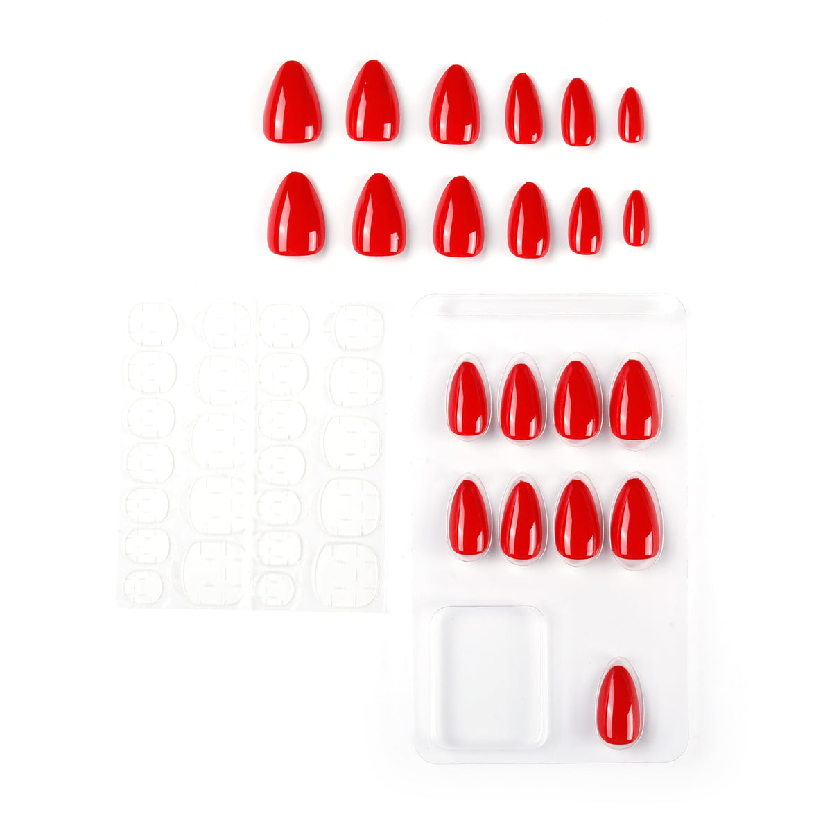 NAILWIND Almond Press On Nails Short, Press on Nail Solid Color Design Stick on Nail Simple Sweet Reusable Acrylic Nails,30PCS in 15 Sizes, for Women Nail's Art Decoration Real Red - 19 - Image 4