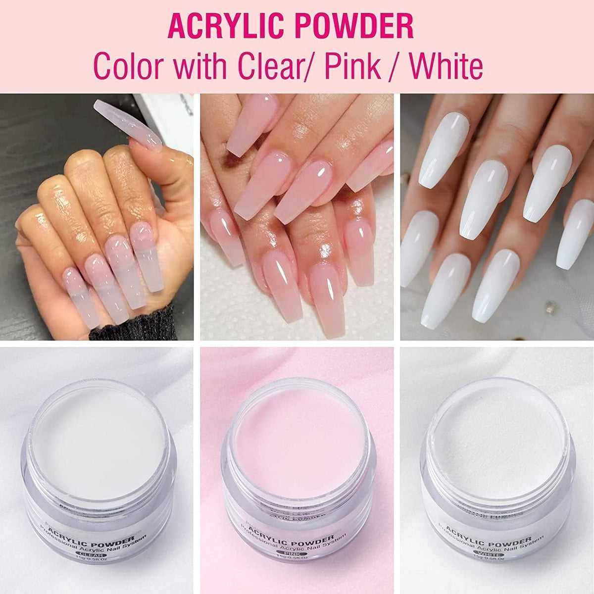 NAILWIND Acrylic Powder Set, 30g Professional Acrylic Nail Powder System for Acrylic Nails Extension,Nail Art (PINK, Pack OF 1) - Image 4
