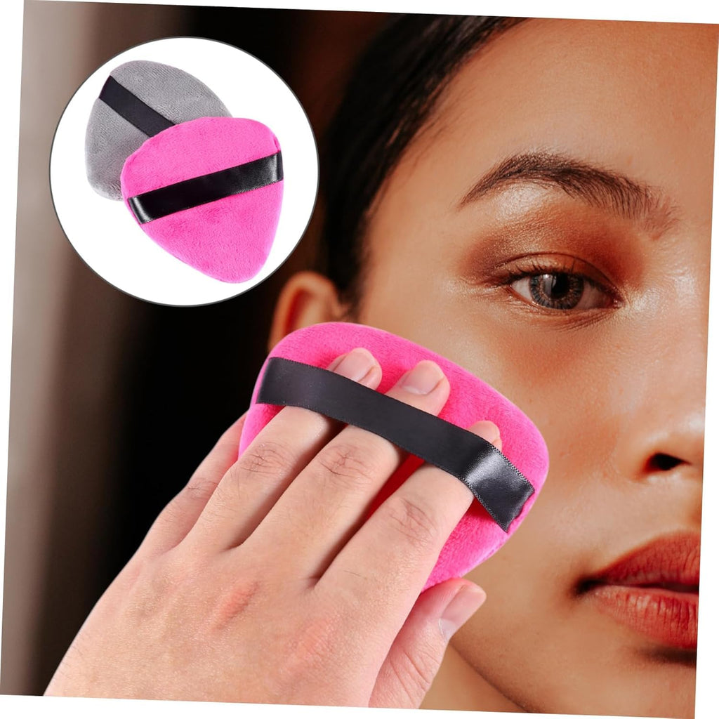 PNF PROFESSIONAL Pizza Powder Finger Puff for Face Makeup | 6 Pcs - Mini Triangle Wedge Shape Designed | for Contouring Under Eyes and Corners | Loose Powder Mineral Powder Makeup Tool Multicolour - Image 5