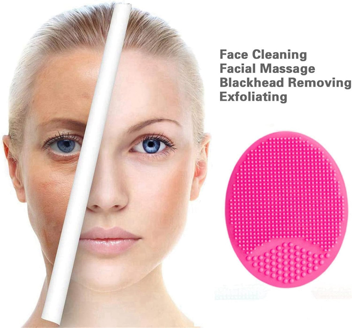 My Colors Facial Cleansing Brush | Soft Silicone Face Scrubber | Facial Exfoliation Scrub for Massage Pore Cleansing Blackhead Removing Deep Scrubbing for All Kinds of Skins women & girls (4pcs) - Image 8