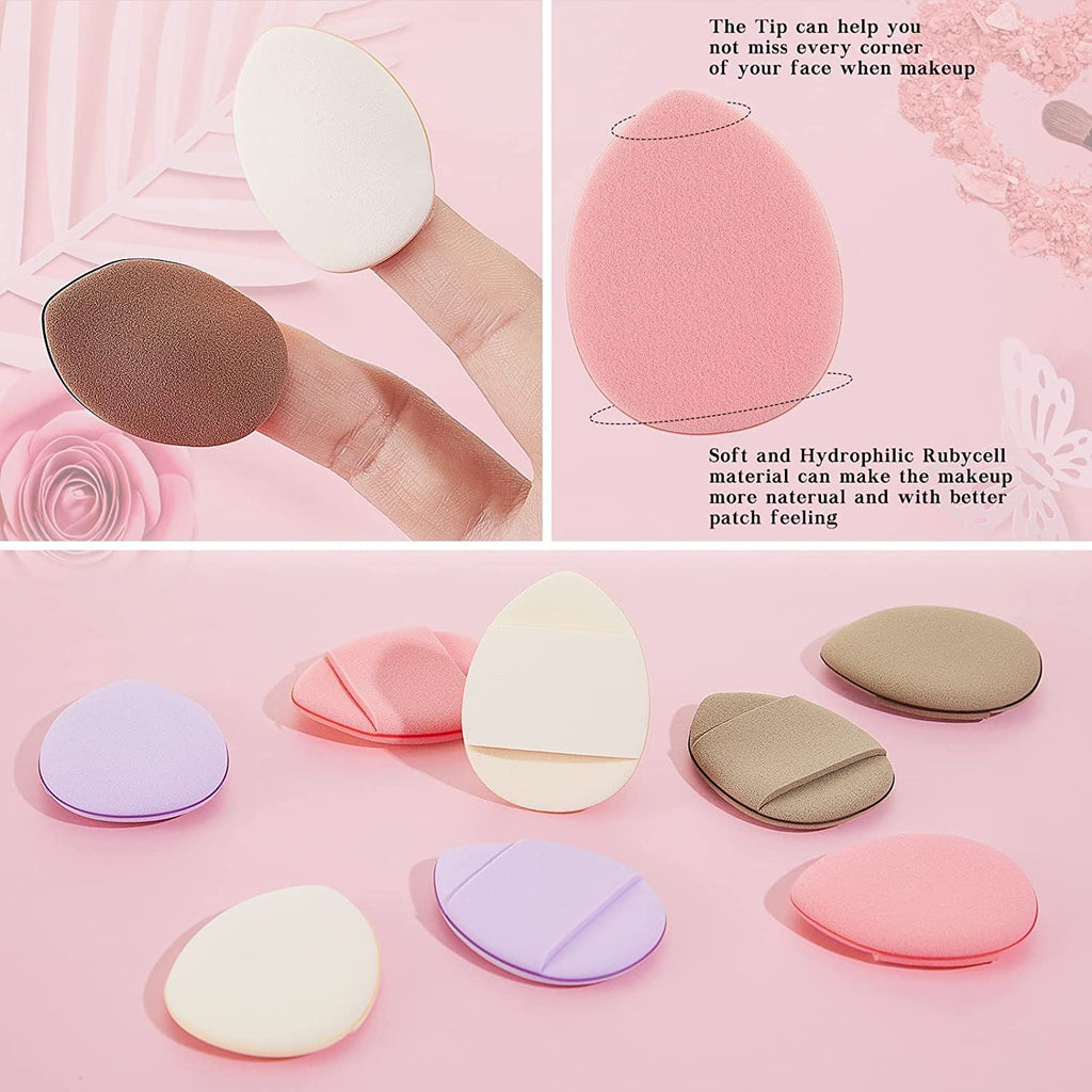 COSLUXE 10 Pieces 6 - Soft Face Triangle Makeup Puff, 4 - Finger Soft Makeup Puff, for Loose Powder Body Cosmetic Foundation Sponges Beauty Blender Makeup Tool Multicolored - Image 9
