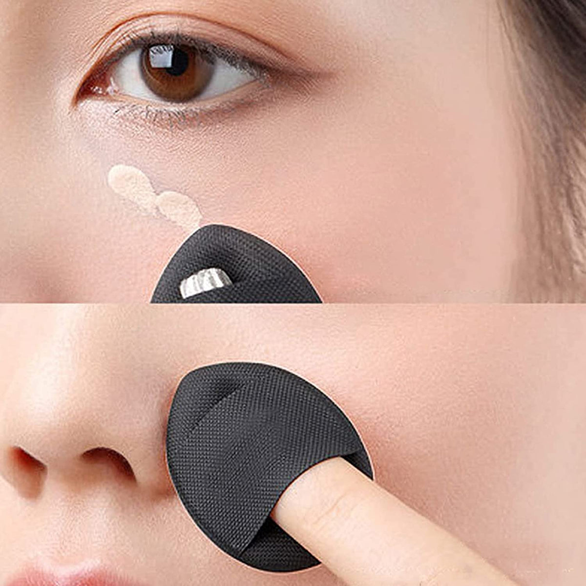COSLUXE Mini Finger Powder Puff 4 pcs Finger Makeup finger beauty blender Sponges, Mini Soft Cosmetic Finger Puff, Perfect for Foundation, BB Cushion, Cream, Concealer - Image 2