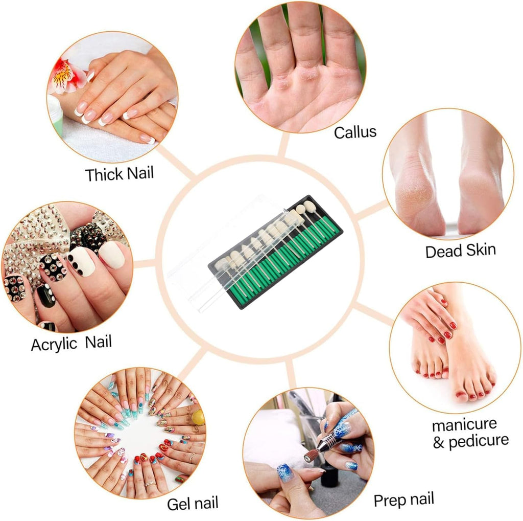 NAILWIND 12PCS Nail Drill Bits Set, Wool Felt Nail Grinding Polishing Head Portable Nail Drill Bits Set Accessory, Professional Safety Nail Drill Bits, Wool Polishing Heads for Nail Remover and Nail Polisher - Image 7