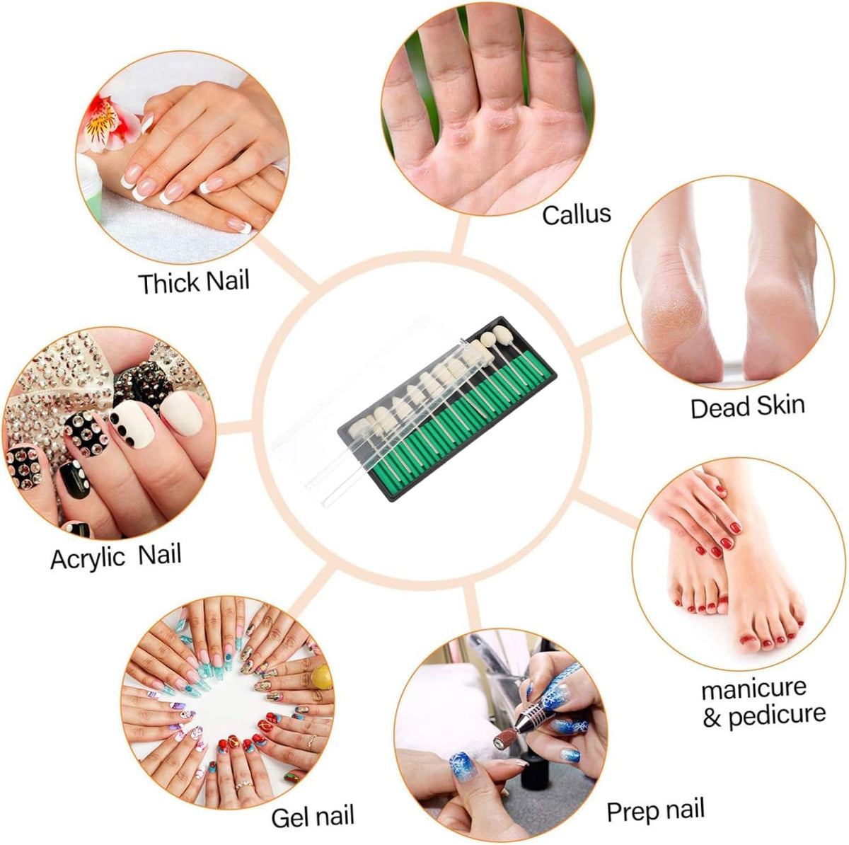 NAILWIND 12PCS Nail Drill Bits Set, Wool Felt Nail Grinding Polishing Head Portable Nail Drill Bits Set Accessory, Professional Safety Nail Drill Bits, Wool Polishing Heads for Nail Remover and Nail Polisher - Image 7