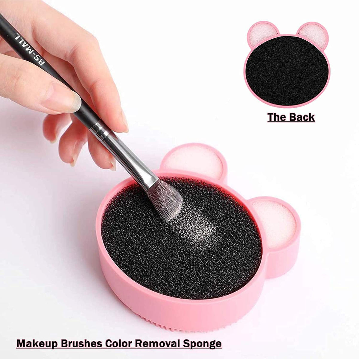 COSLUXE Makeup Brush Cleaning Mat with Color Removal Sponge, 2 in 1 Design Silicone Cleaner Pad for Dry Brush Color Switch and Wet Cleaning - Image 4