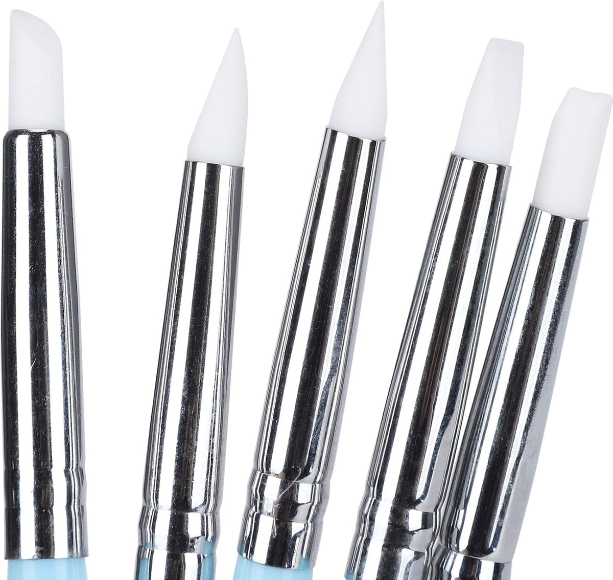NAILWIND Silicone Clay Sculpting Tool Nail Art Dotting Tools, Pen Dual Head UV Gel Carving Pen, Nail Silicone Brushes Set ,Pottery Clay Sculpting Tools Modeling Painting Drawing Tool DIY Art Craft (Blue, 5 pcs) - Image 8