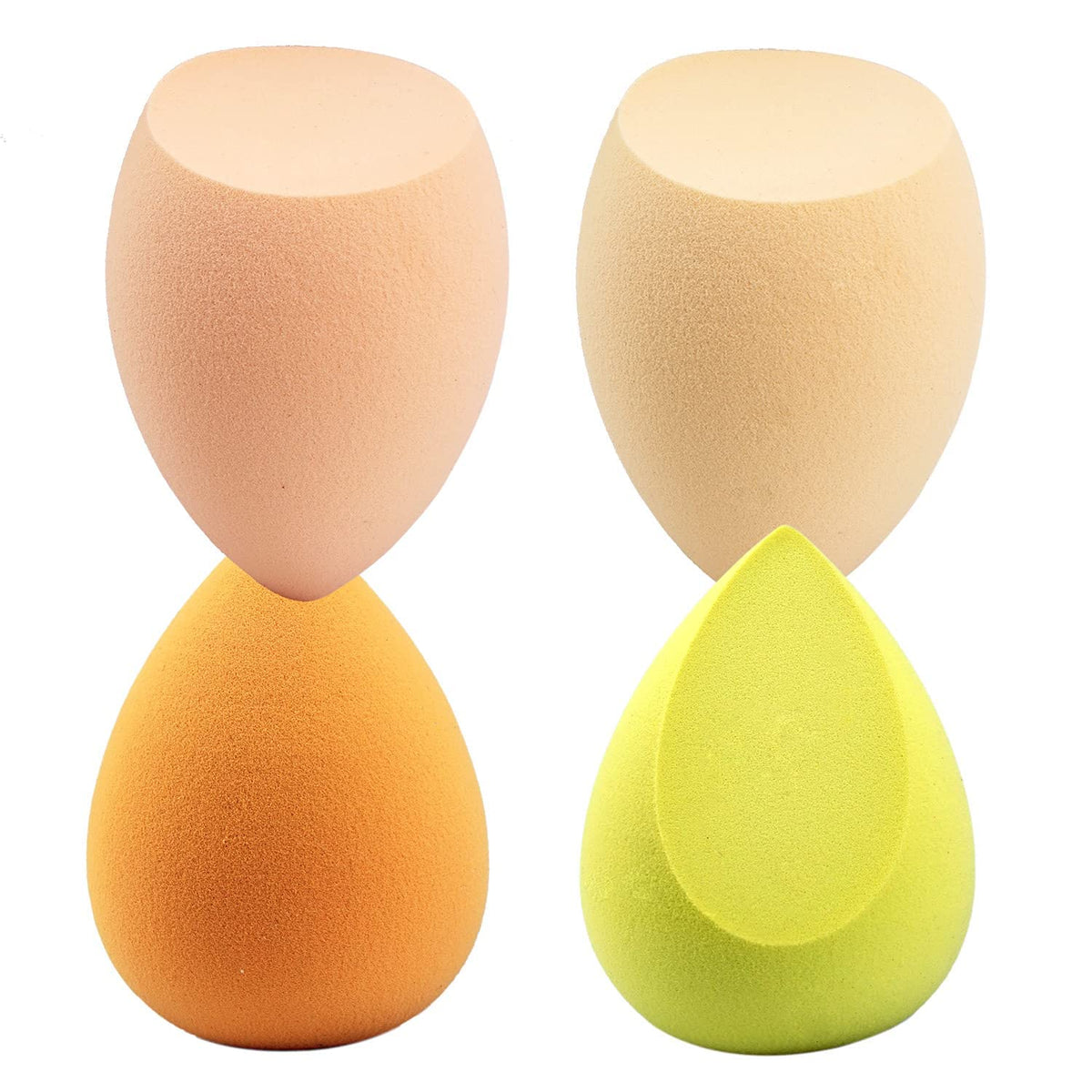 COSLUXE Makeup Sponge Set Beauty Blender with Egg Case, Soft Sponge For Liquid Foundation, Creams, and Powders?Latex Free Wet and Dry Makeup (Yellow Series, 4 Pcs) - Image 2