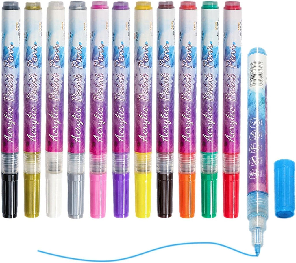 NAILWIND 12 Colors Nail Art Pens, 3D Painted Drawing Nail Graffiti Pen, Liner Nail Point Quick Dry & Waterproof Nail Art DIY Painting Pen, Doting Flower Letter Abstract Lines Details Pen Nail Art Kit - Image 7