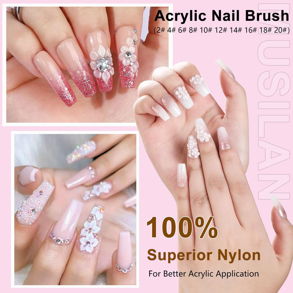 NAILWIND 9PCS Acrylic Nail Brush Set,Nail Art Brushes Set Nail Art Design Pen Painting Tools Fingernail Brush for Acrylic Powder Application Nail Extension 3D Carving Size 4/6/8/10/12/14/16/18/20 - Image 8