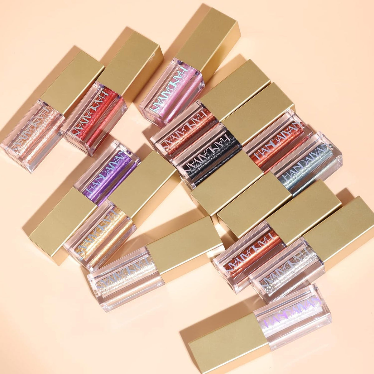 My Colors Liquid Glitter Eyeshadow Set, 12 Colors Metallic Glitter Shimmer Smokey Eye Looks Waterproof Long Lasting EyeShadow Makeup Kits - Image 6