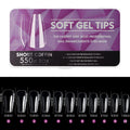 NAILWIND Clear Soft Gel Nail Tips-Short Ballerina Shape Style Smooth Traceless Pre-shaped Full Coverage Nails Tips, Clear Ultra-thin Design for Nail Extension,Home DIY Nail Salon Multi Sizes Gelly Tips 11 Short Coffin, 550 pcs