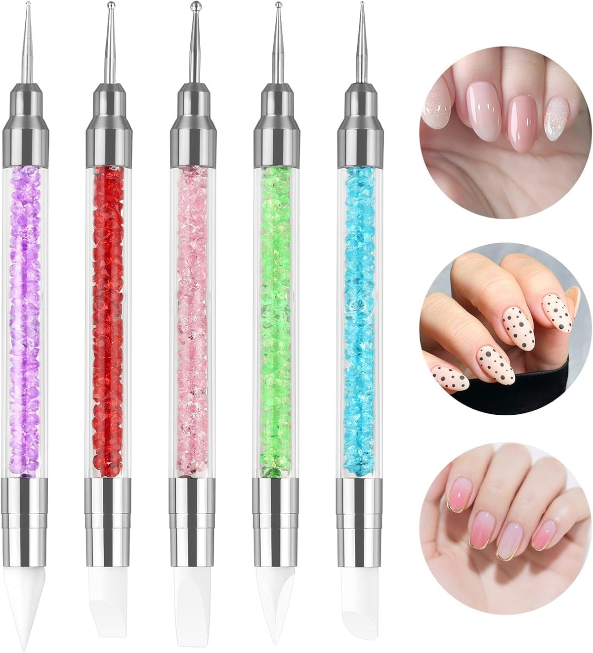 NAILWIND 5Pcs Silicone Nail Tool, Nail Dotting Tool, Nail Art Tools, Nail Art Brush, Nail Brush for Nail Art, Nail Brush for Dotting, For Nail Polish Brush Dotting Salon Tool Set - Image 9