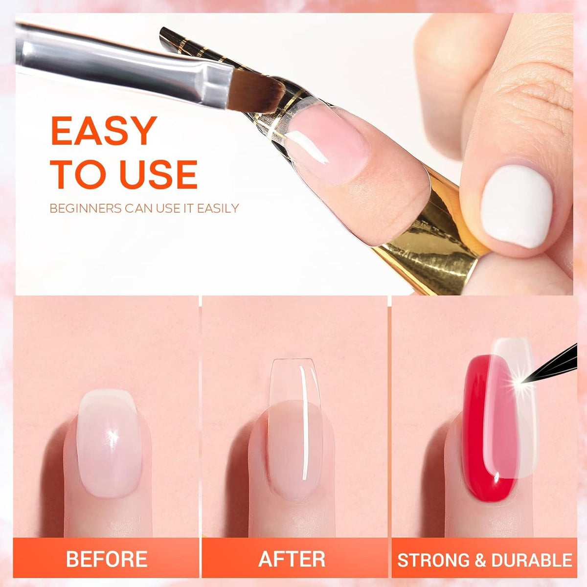 NAILWIND IBD HARD GEL,LED/UV BUILDER GEL - WHITE 56g Builder Gel and Strengthener Gel for Hard, Strong Nails, Extensions and Growth - Image 3