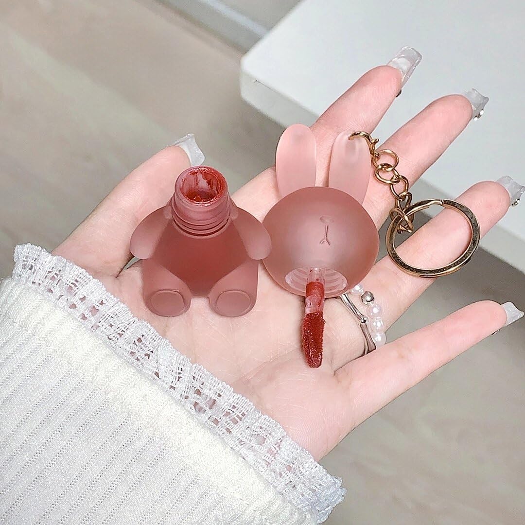 My Colors Strokes 6 Pcs Matte Lipstick | Velvet Matte Liquid Lipstick set | Hydrating | Long-Lasting | Non-Sticky | Keychain Rabbit Design Lip Mud | Trendy Lipsticks for Women Girls - Image 9