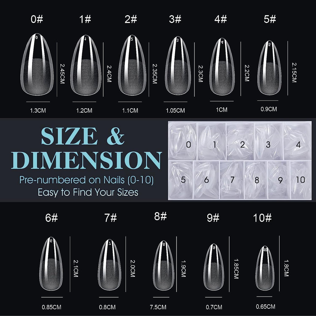 NAILWIND Gel Kit, Soft Tips, False Nails for Art Polish Soak Off Lamp Easy Extensions Acrylic Fake Press on Tips (08 - Long Coffin, 500 - PCS) - Image 3