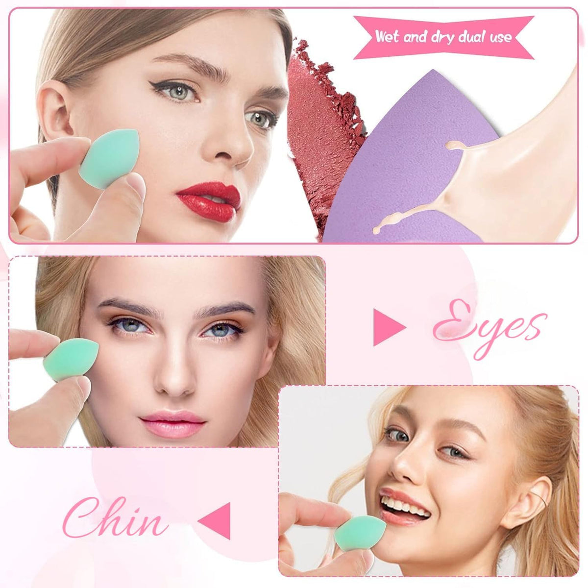 COSLUXE 16 Packs Makeup Sponge Set Blender Blending Sponge Face Beauty Sponge Flawless for Foundation and Powder - Image 7
